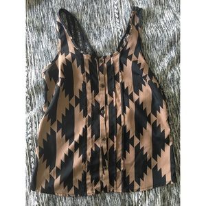 Pattern Tank With Detail Back